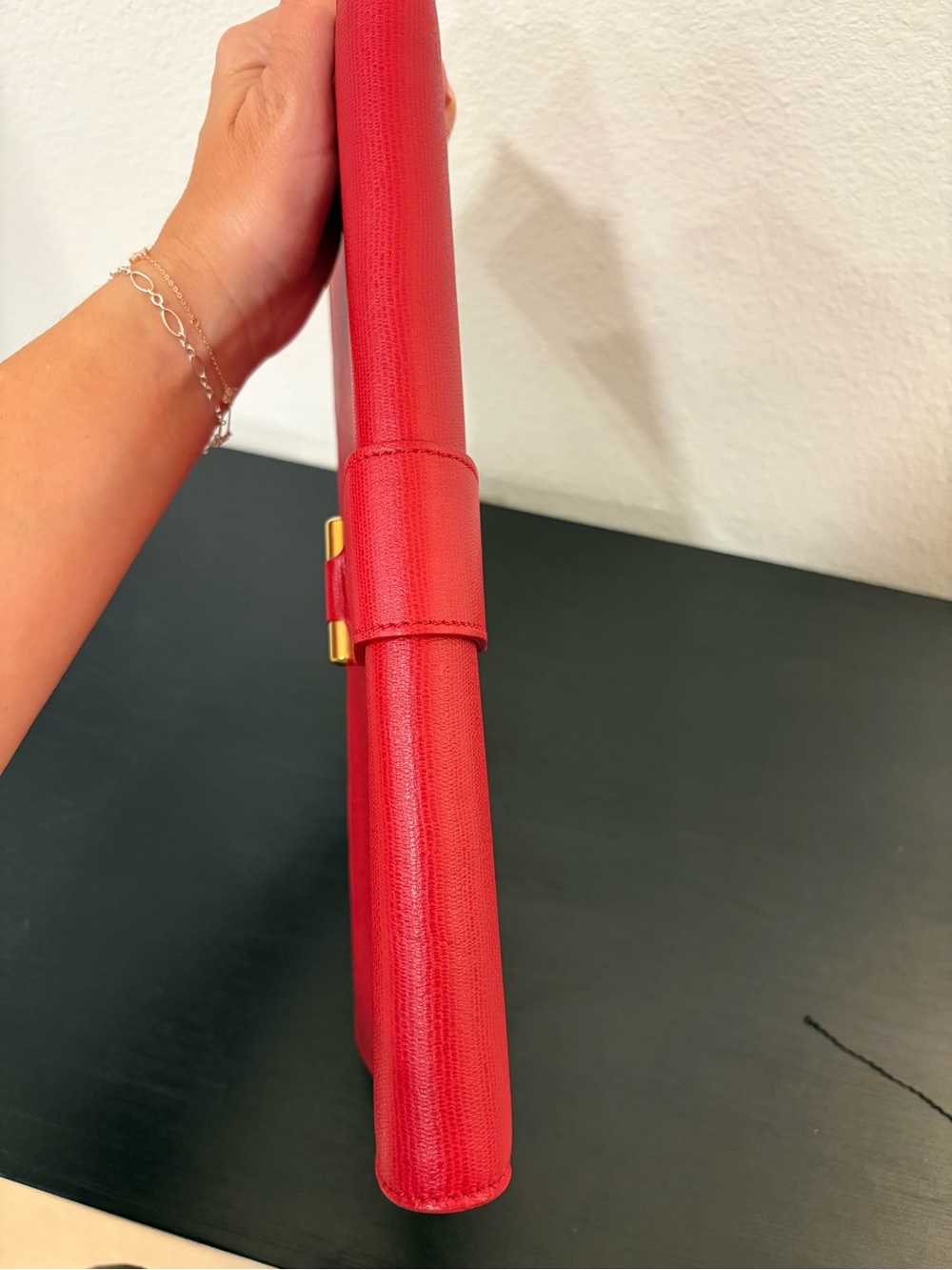 Yves Saint Laurent Leather Clutch in Red - Picture 9 of 15
